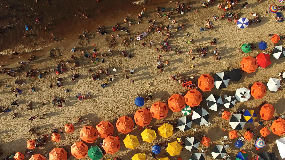 Aerial View of Beach in Rio de Janeiro, Brazil